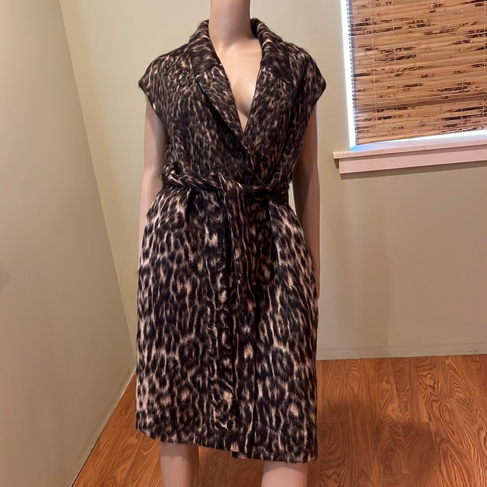 Kobi Halperin Animal Print Wool And Alpaca Very Soft Double Breasted Vest M
